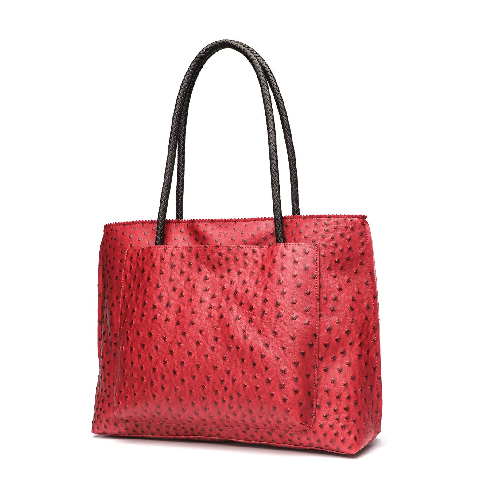 22 Tote - Wholesale Tote Bag - Women's - Deluxe Ostrich Tote Bag with Braided Handles & Multi-Pockets15