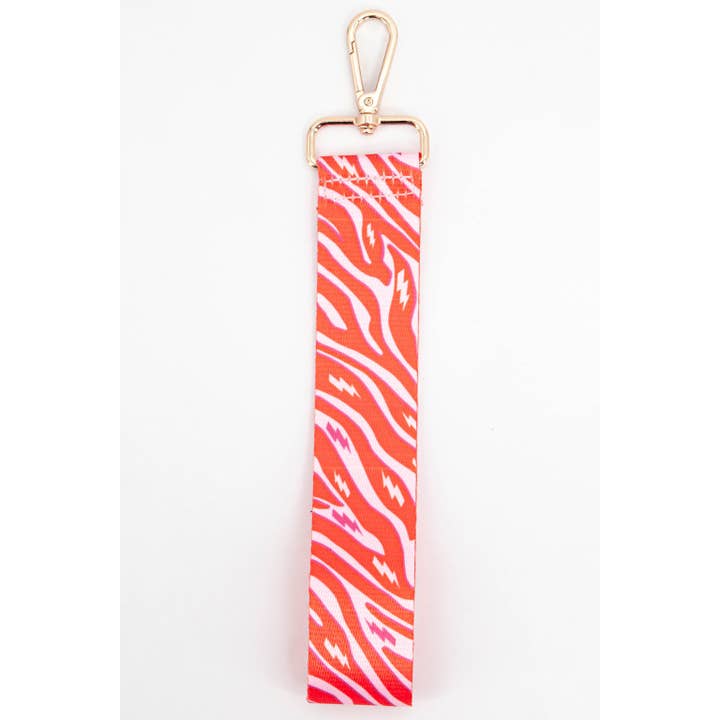 Sarta Accessories - Wholesale Bag strap – women's - Two Tone Zebra & Lightning Bolt Wrist Strap in Pink & Orange1
