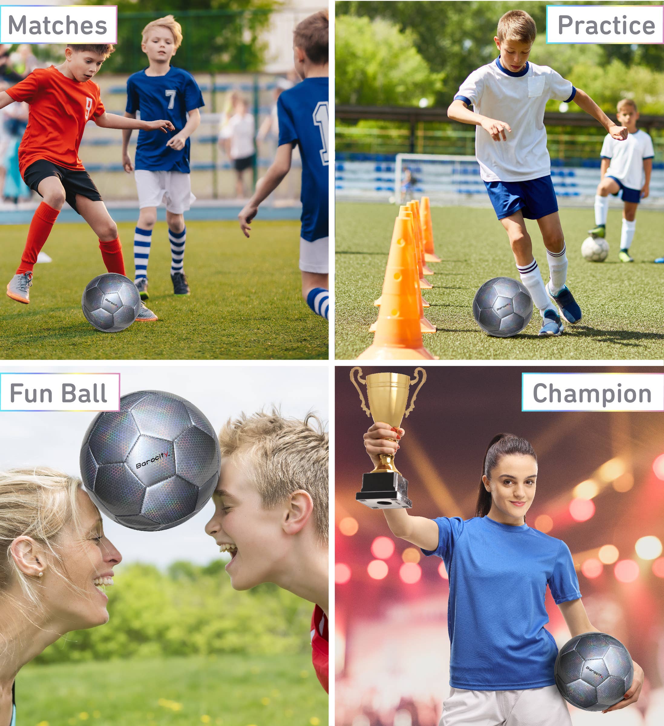 Cota Global - Wholesale Sports ball - Soccer Ball - Silver Modern Pattern - Size 42