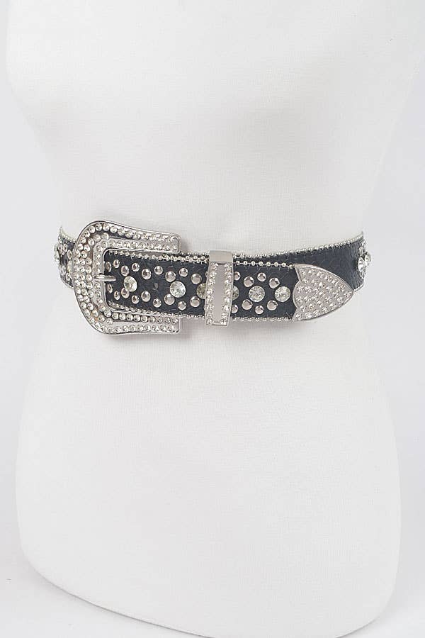 3AM BY H&D ACCESSORIES - Wholesale Belt - Women's - Studded Rhinestone Belt5