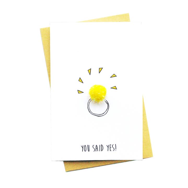 You Said Yes...Cute Wedding, Engagement Congratulations Card for wholesale by Nocturnal Paper