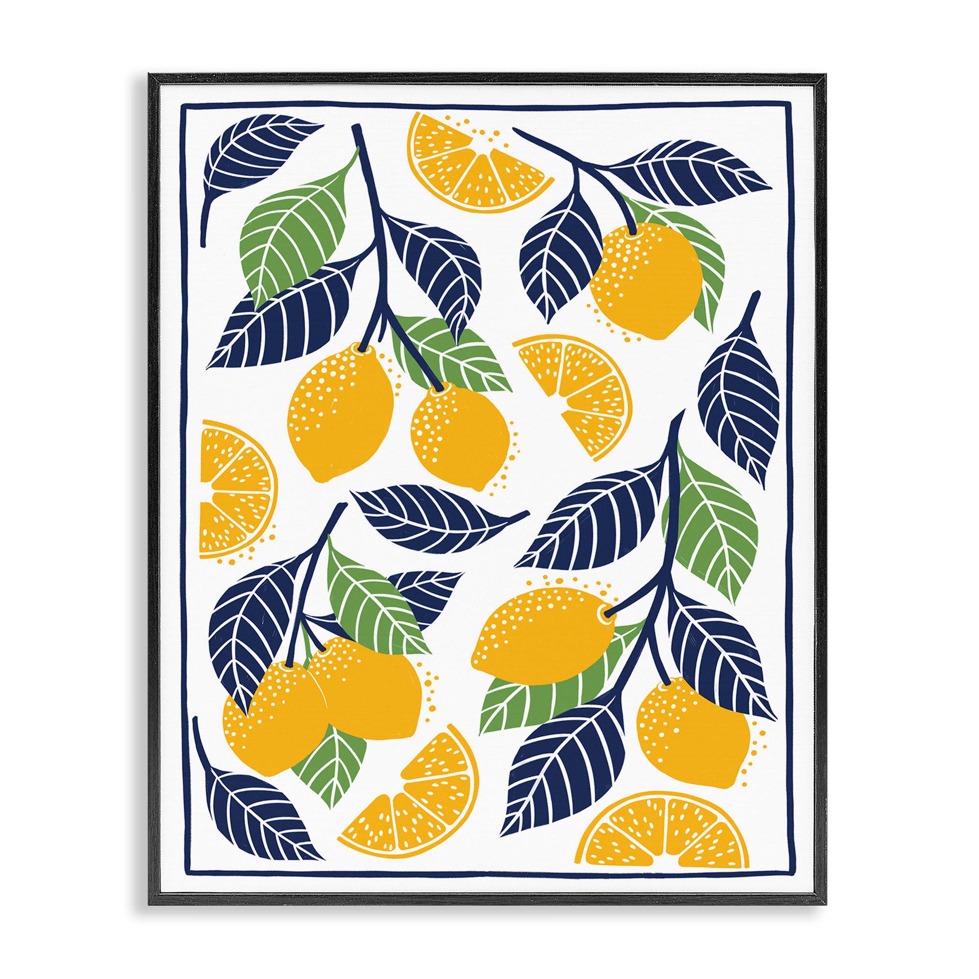 Stupell Industries – wholesale Wall sign – Mediterranean Lemons Pattern - Framed Wall Art0