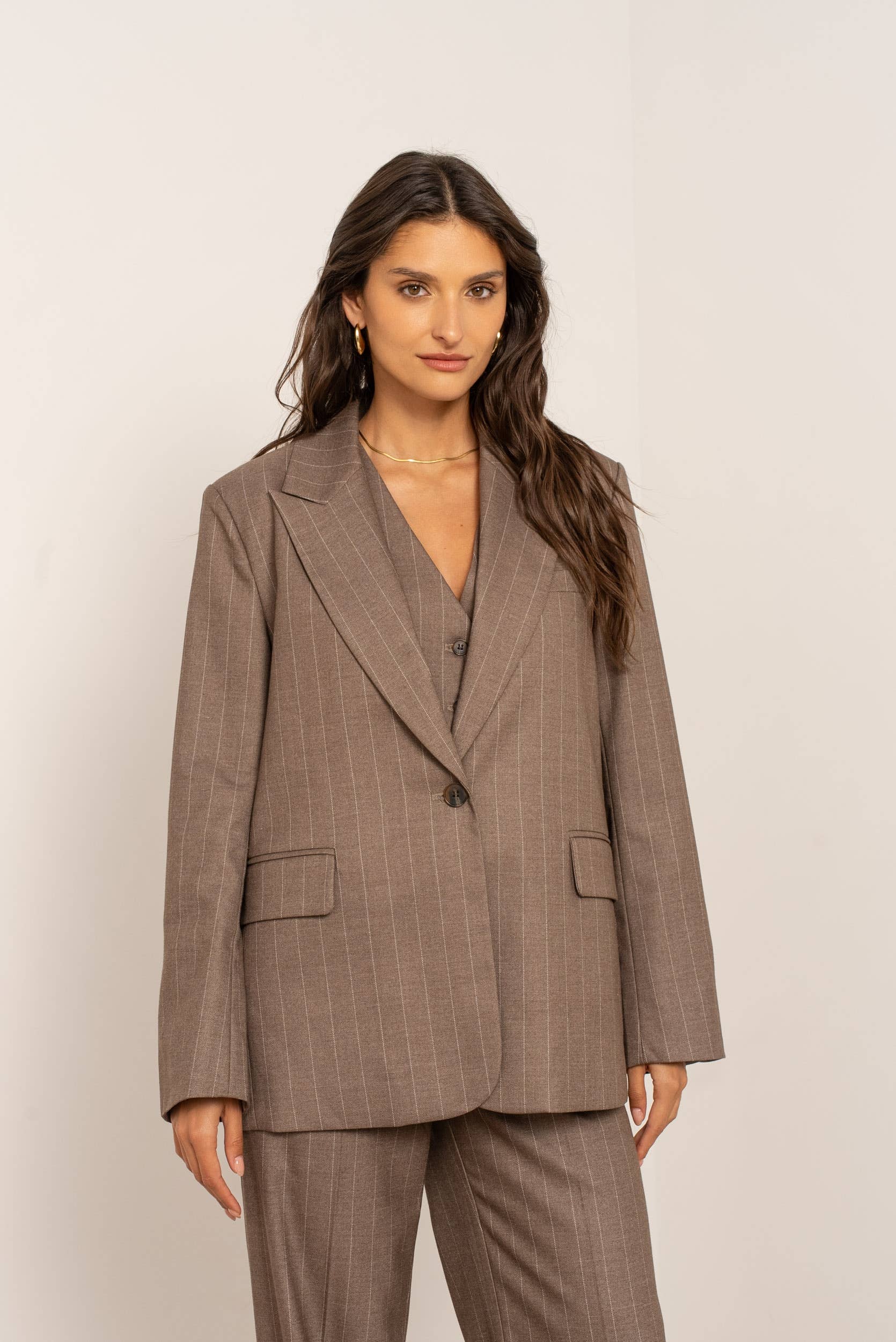 Attentif Paris - Wholesale Blazer - Women's - Oversized pinstripe blazer31