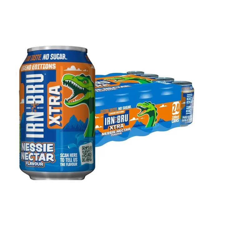 Echo Sales Canada – wholesale Soda/carbonated drink – Legends Edition Nessie Nectar No Sugar Irn Bru Xtra (UK) 330ml case 241