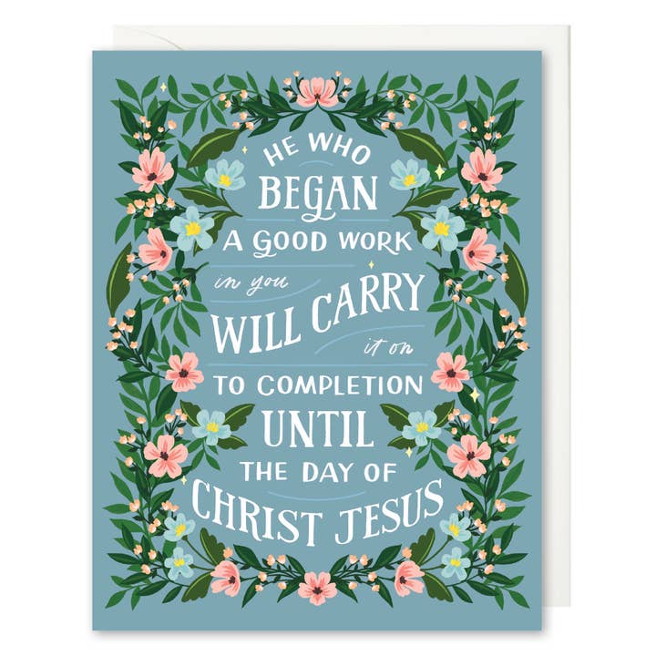 He Who Began A Good Work - Scripture Encouragement Card for wholesale by Selah Paper
