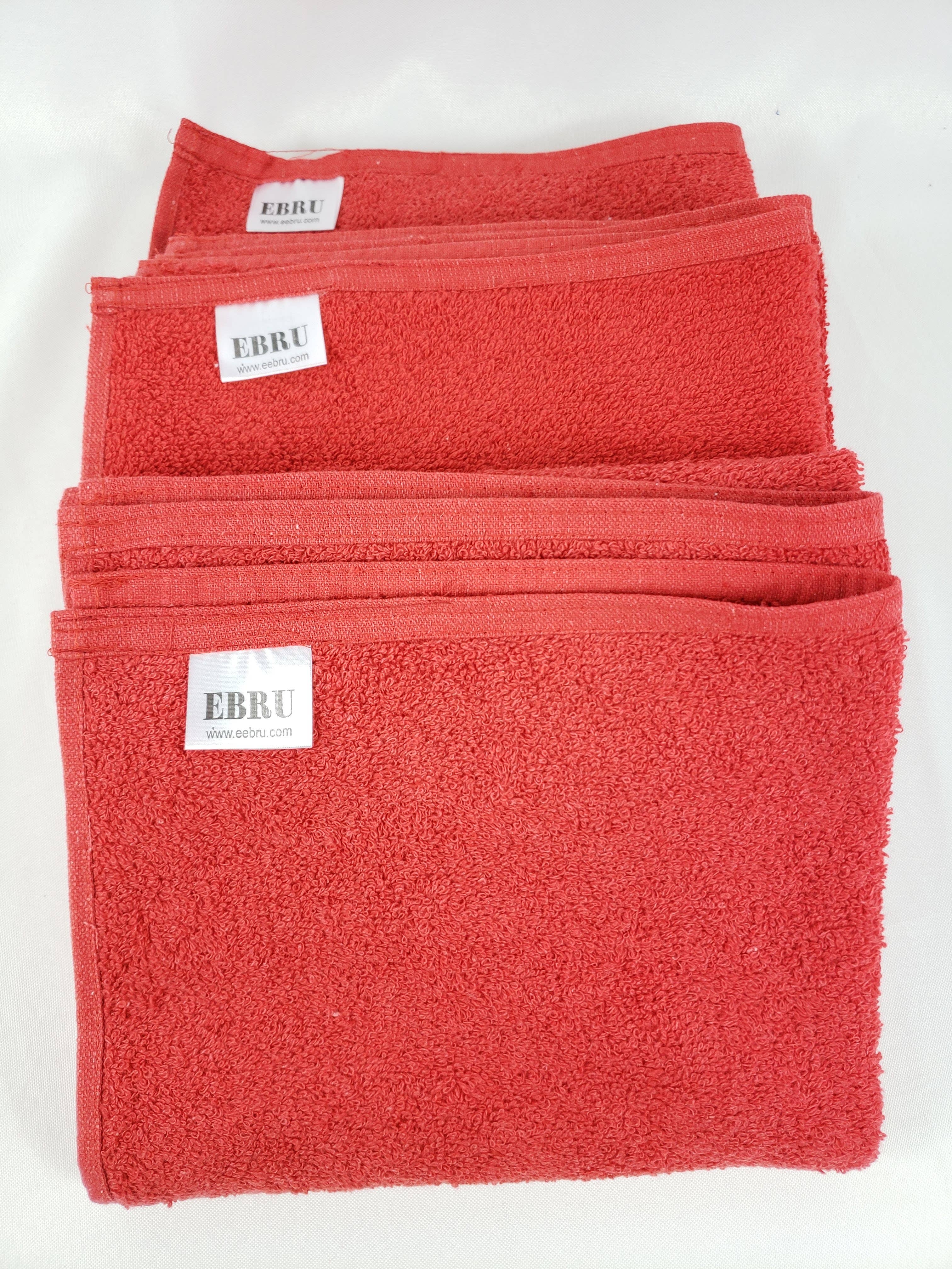 EBRU Home - Wholesale Towel Set - Salon, Spa, Face or Hand Towels 6 Pack 20x36" RED9