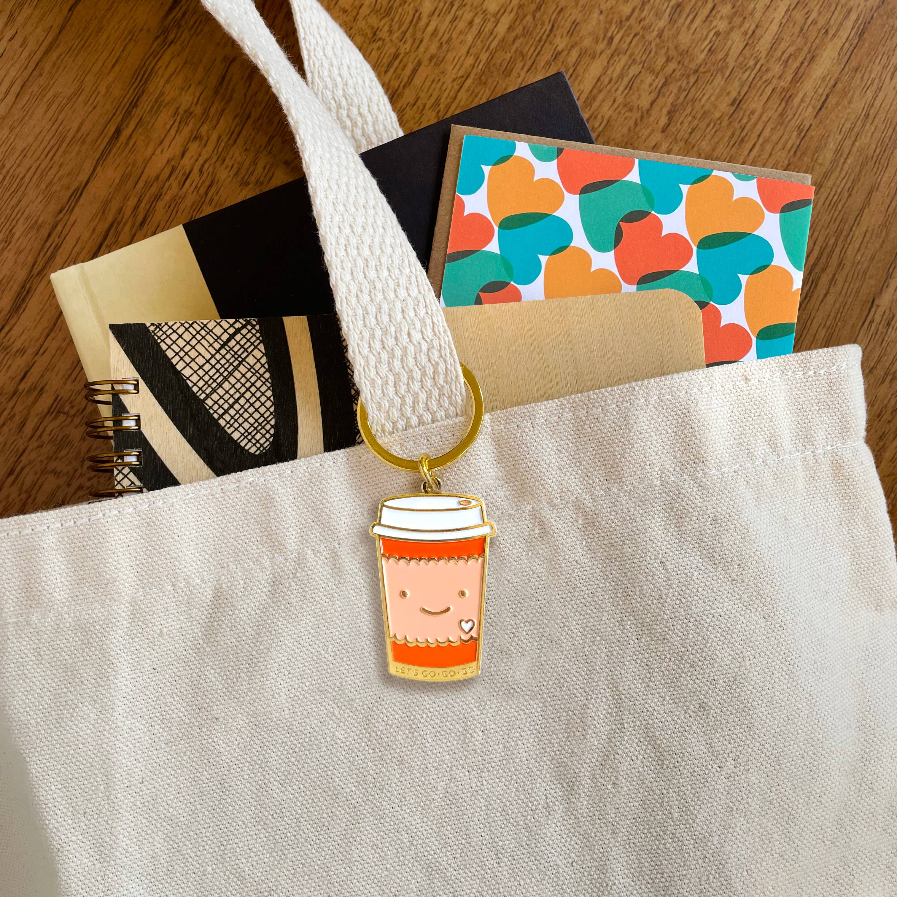 Night Owl Paper Goods - Wholesale Keychain – Women's - Coffee To Go Enamel Keychain4