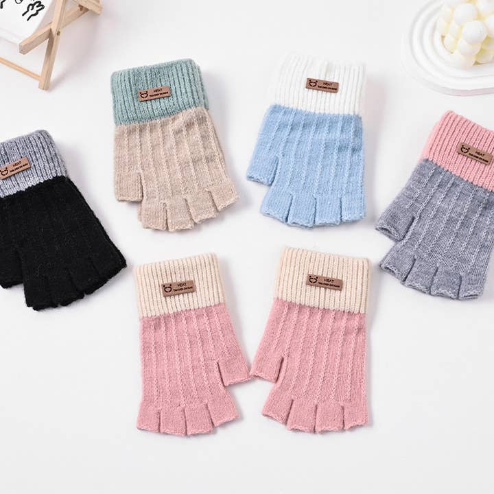 NINEXIS - Wholesale Gloves - Women's - CWAG0277_HALF FINGER THICKENED KNITTED WARM GLOVES7