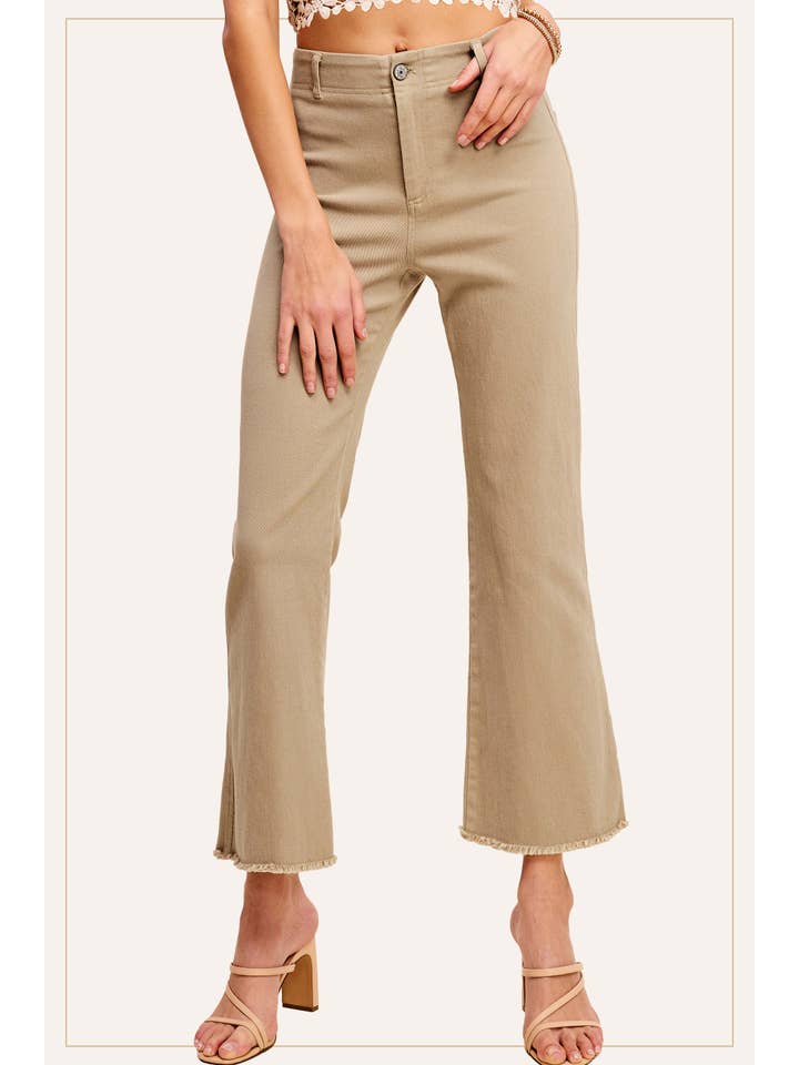 La Miel – Calças - Mulher por atacado – MCP3113-Calças Flare elástica de Cintura Alta Lavada e Macio24