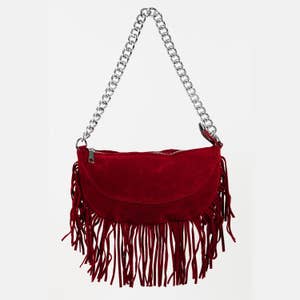 Frosted PU Leather Tassel Fringe Bags Vintage Fashion Designer Bag