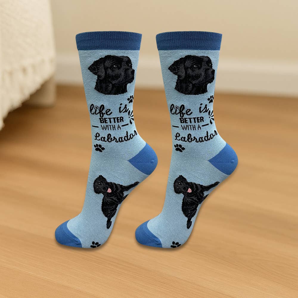 E&S Pets – wholesale Strumpor - Unisex – Svart Labrador - Roliga Novelty hundstrumpor - Unisex2