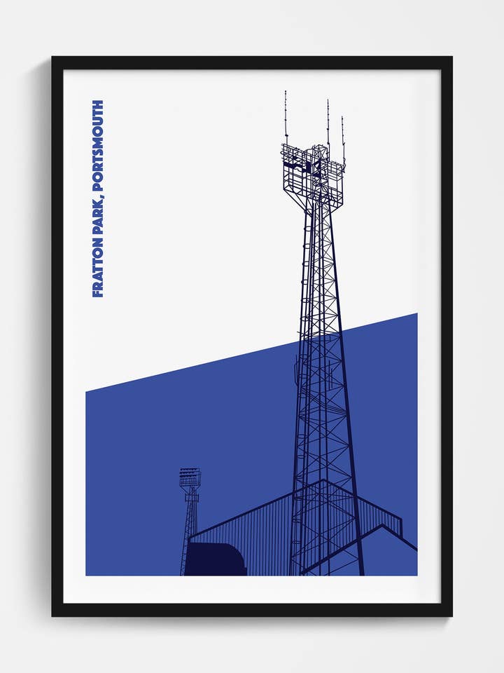 Portsmouth Floodlights Print for wholesale by Football Devotion