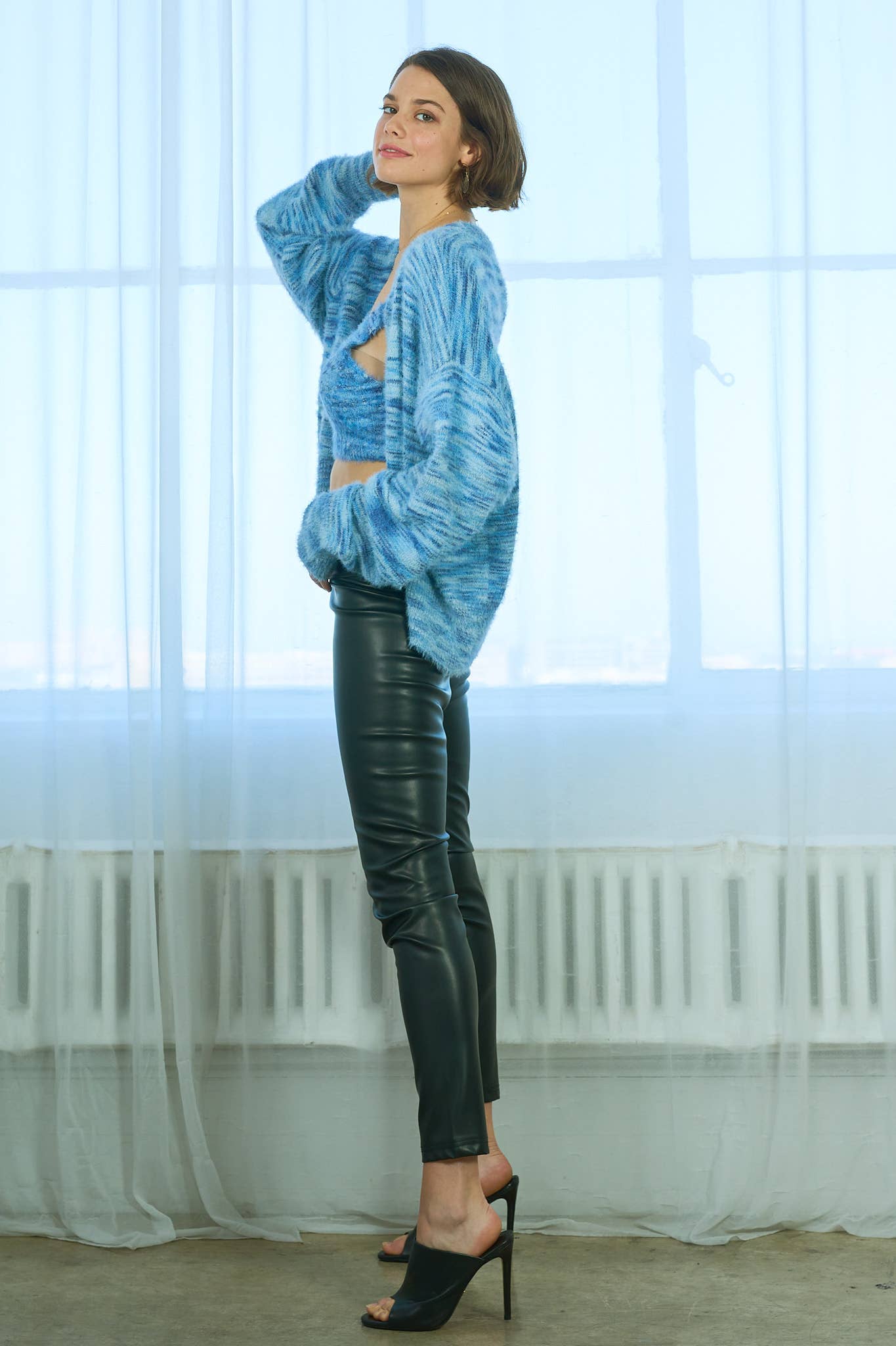 lalamia - Vente Legging tendance – femme - Legging en cuir végétalien - MKN1511416