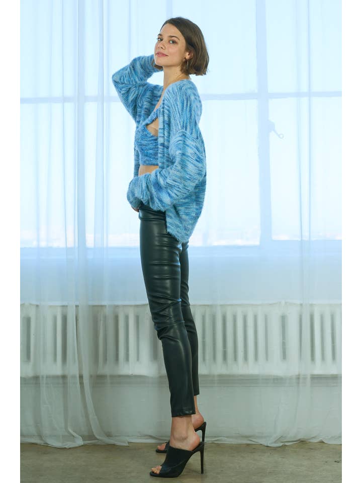 lalamia - Vente Legging tendance – femme - Legging en cuir végétalien - MKN1511416