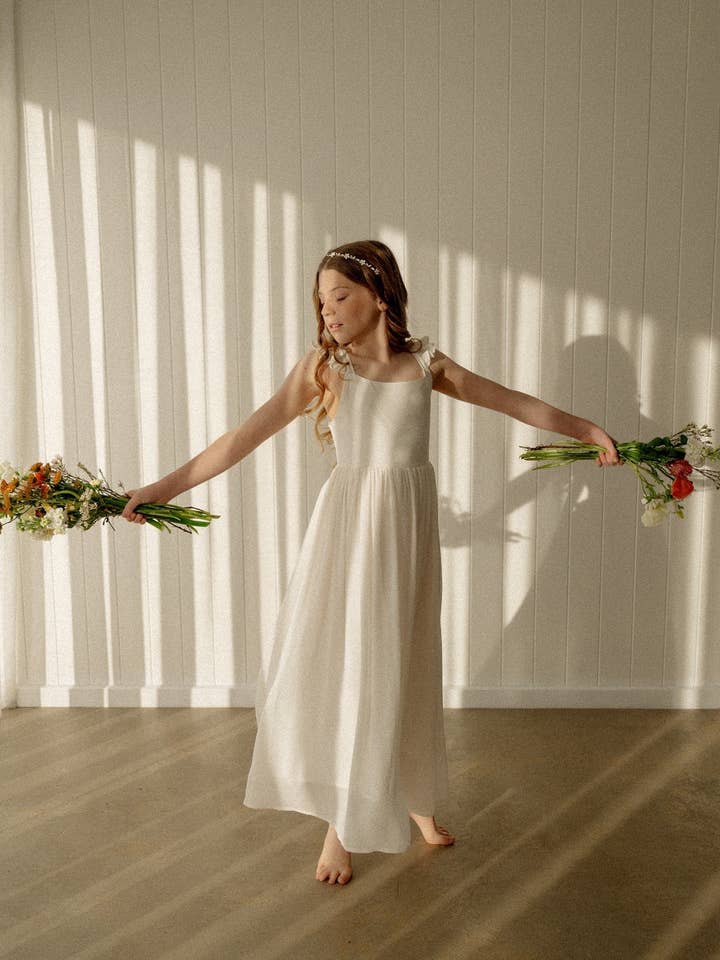 Leilani Girls Ivory Dress for wholesale by A Little Lacey