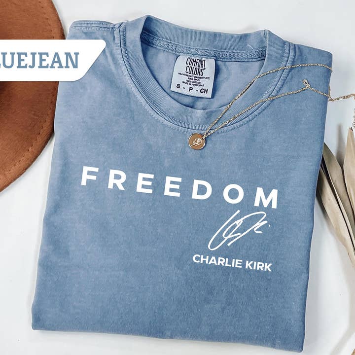 Glaime - Wholesale T-Shirt (Graphic) - Women's - Comfort Colors Charlie Kirk Freedom Shirt, Freedom Sweater3