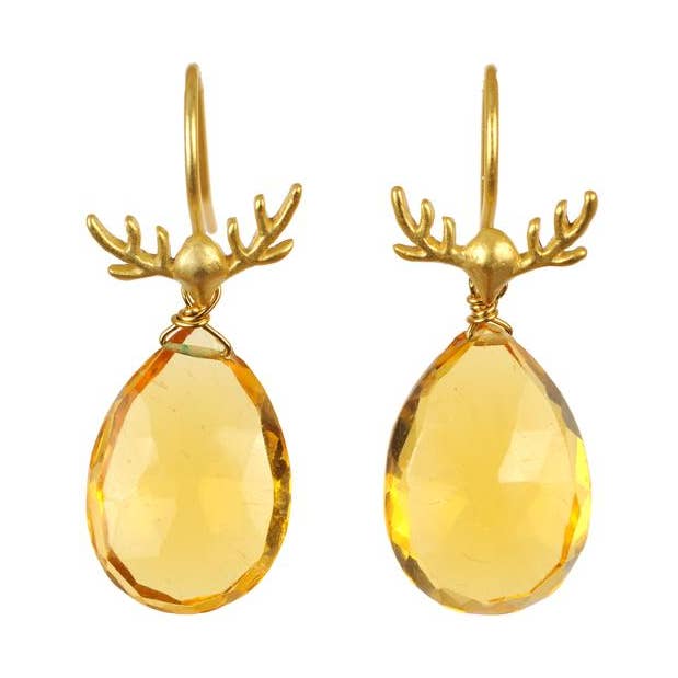 Citrine Antler Earring för wholesale av Sissy Yates Designs