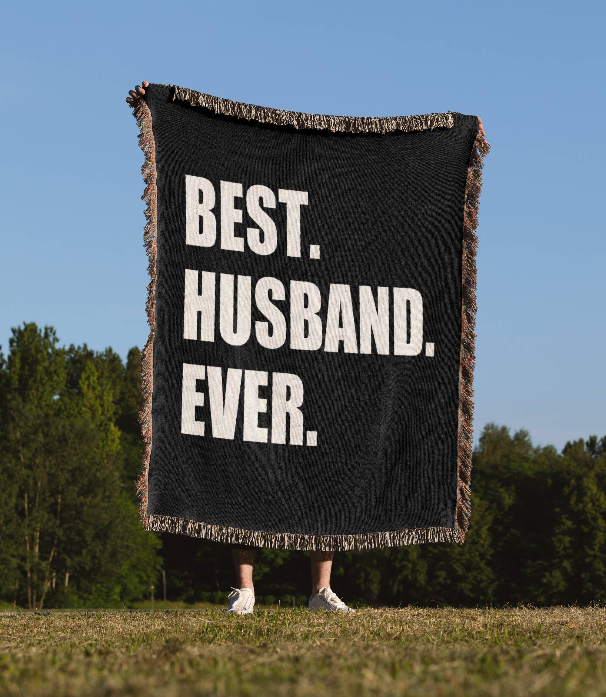 3dRose - Wholesale Throw Blanket - 3dRose, Best Husband Ever black white text anniversary valentines day for him, Blanket1