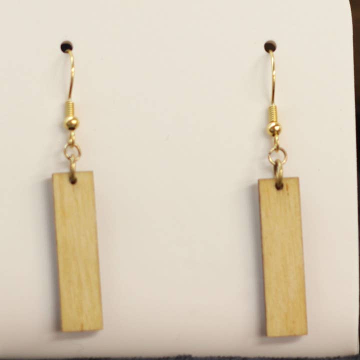 Træ Bar Dingle Øreringe for engroshandel hos Little Blue Jewelry + Displays by M3 Custom Designs