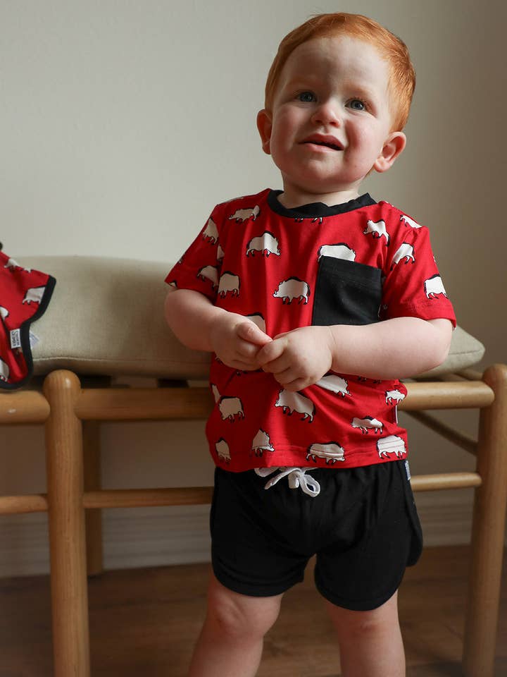 Pig Bamboo Varsity Short Set - T-shirt & Shorts for wholesale by Southern Slumber