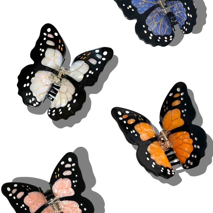 Solar Eclipse - Wholesale Hair Clip - Women's - Hand-painted Monarch Butterfly Claw Hair Clip | Eco-Friendly