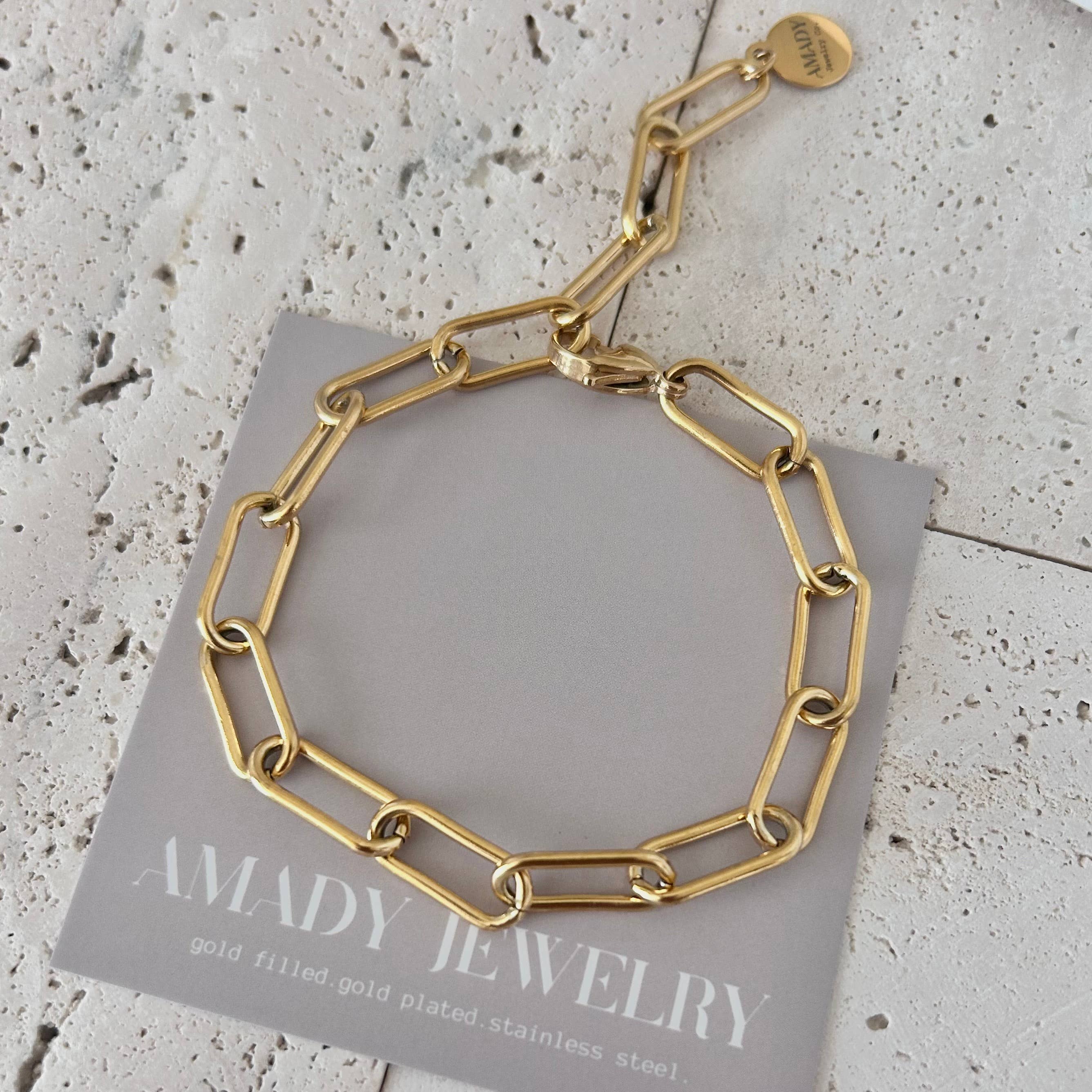 Amady Jewelry - Wholesale Link & Chain Bracelet - Paperclip Link Chain Bracelet layering trendy10