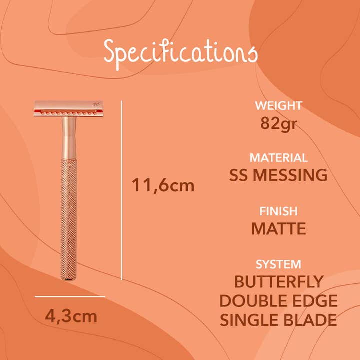 Bamboozy x Cosmeau – wholesale Razor – Safety Razor Butterfly with Stand · 20x Platinum blades10