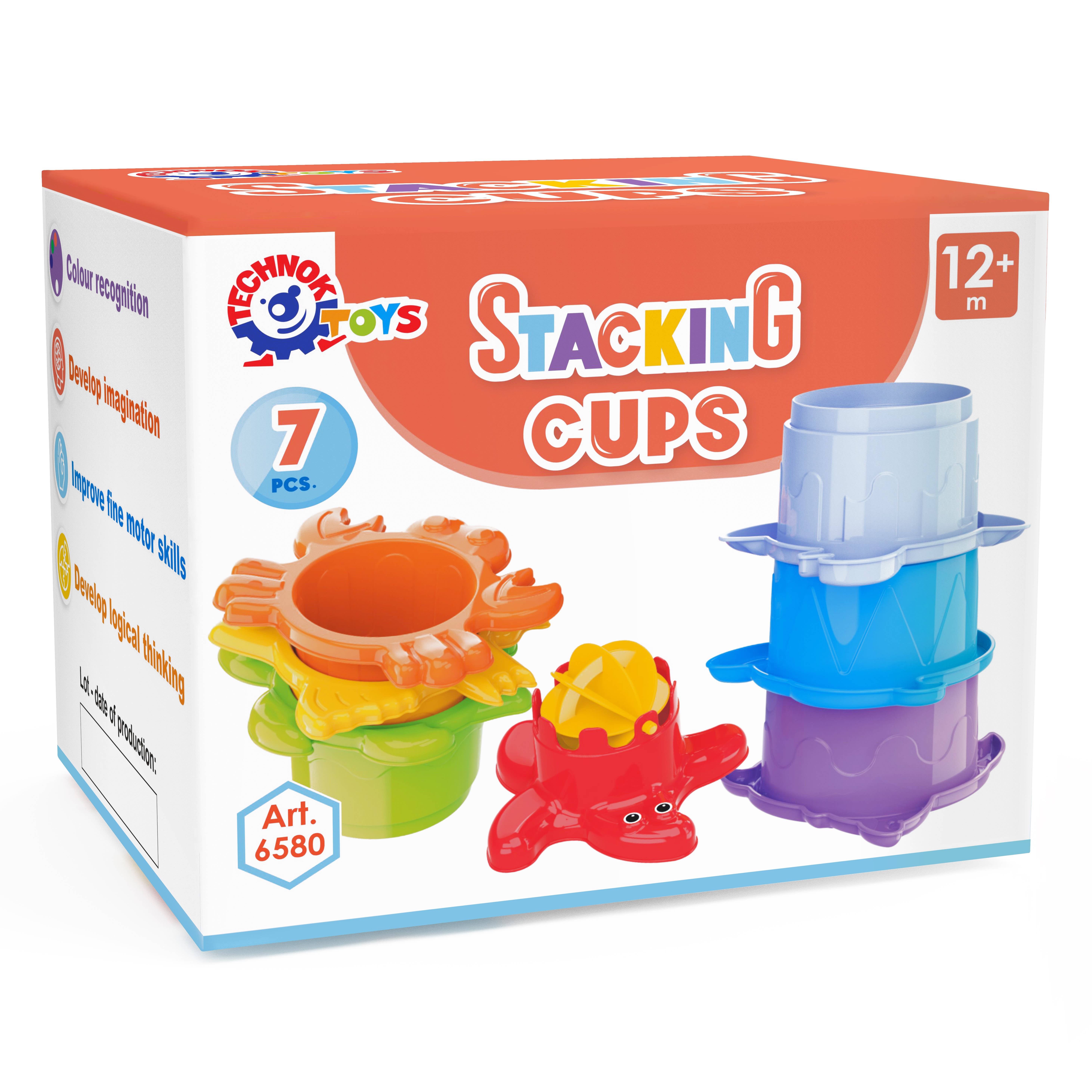 Technok - Wholesale Stacking Rings Game - Baby - TECHNOK Stacking Cups (7 Pieces) - Sea Animal Shapes1