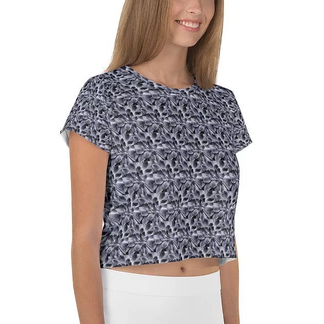All-over Print Crop Tee for wholesale by Roots by Chakaras