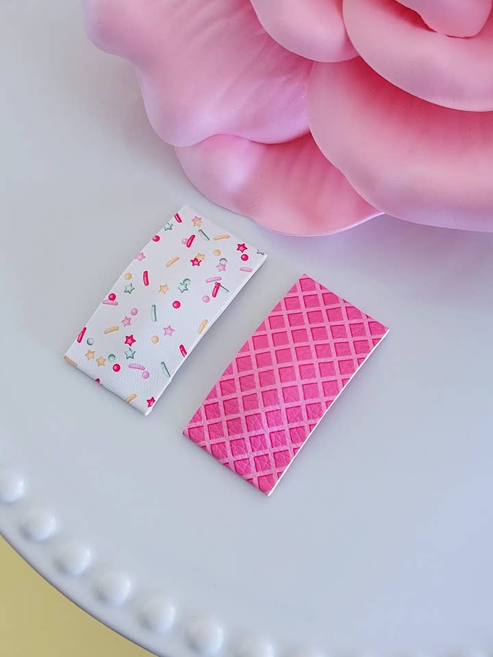 2" Rectangle Snap Clip Pair-Speckled Toppings for wholesale by Dainty Delights Creations