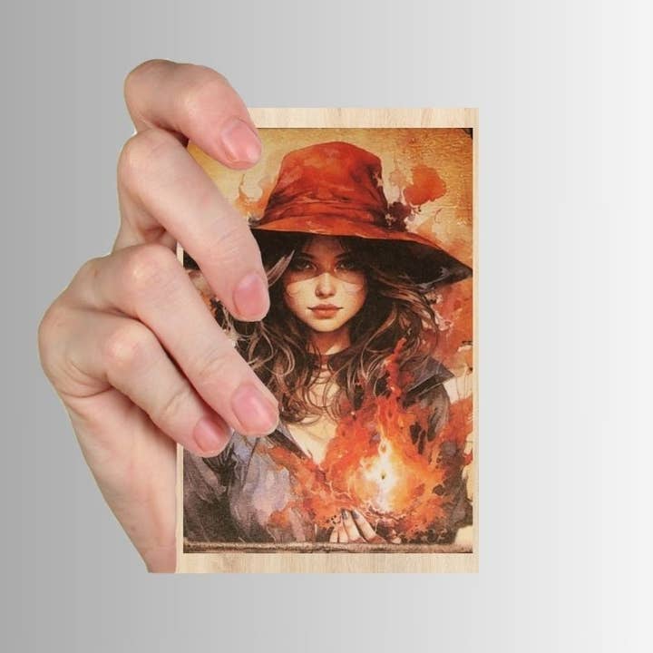 Fiery Red Witches-Set of 10 4" x 6" Decoupage Wood Panels for wholesale by JEMS of the Sea