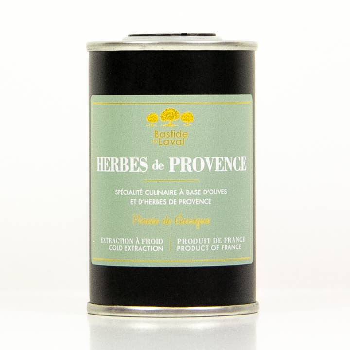 BASTIDE DU LAVAL - SARL Moulin du Grand Cèdre – Engroshandel Olivenolie – Olivenolie med Herbes de Provence i 15 cl dåse - Frankrig0