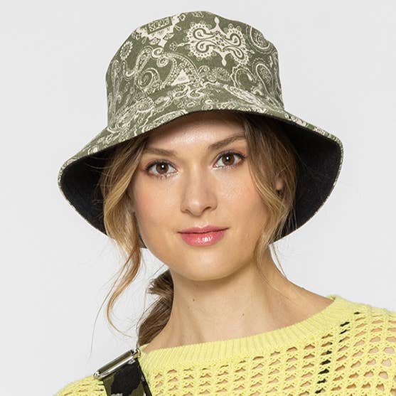 Fashion City - Venta al por mayor Gorro estilo pescador - Mujer - Sombrero de pescador reversible con estampado de paisley bandana0