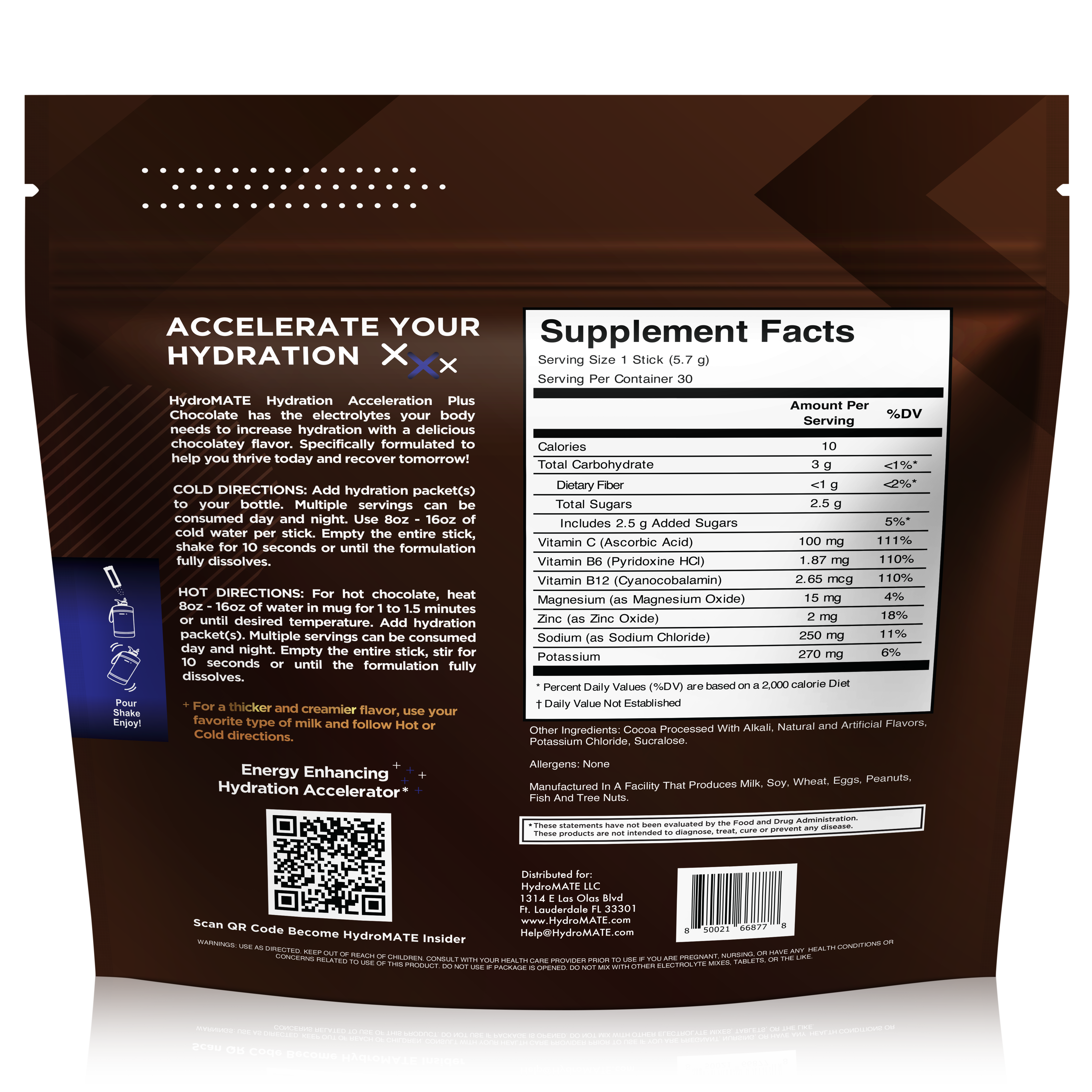 HydroMate - Wholesale Powdered Health Drink - HydroMATE Electrolyte Powder Chocolate (16 Sticks)1