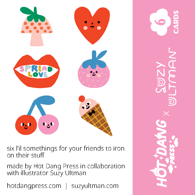 Hot Dang Press - Wholesale Love Card - HDP x Suzy Ultman Pack of Love, 6 L'il Something Iron-On Cards11