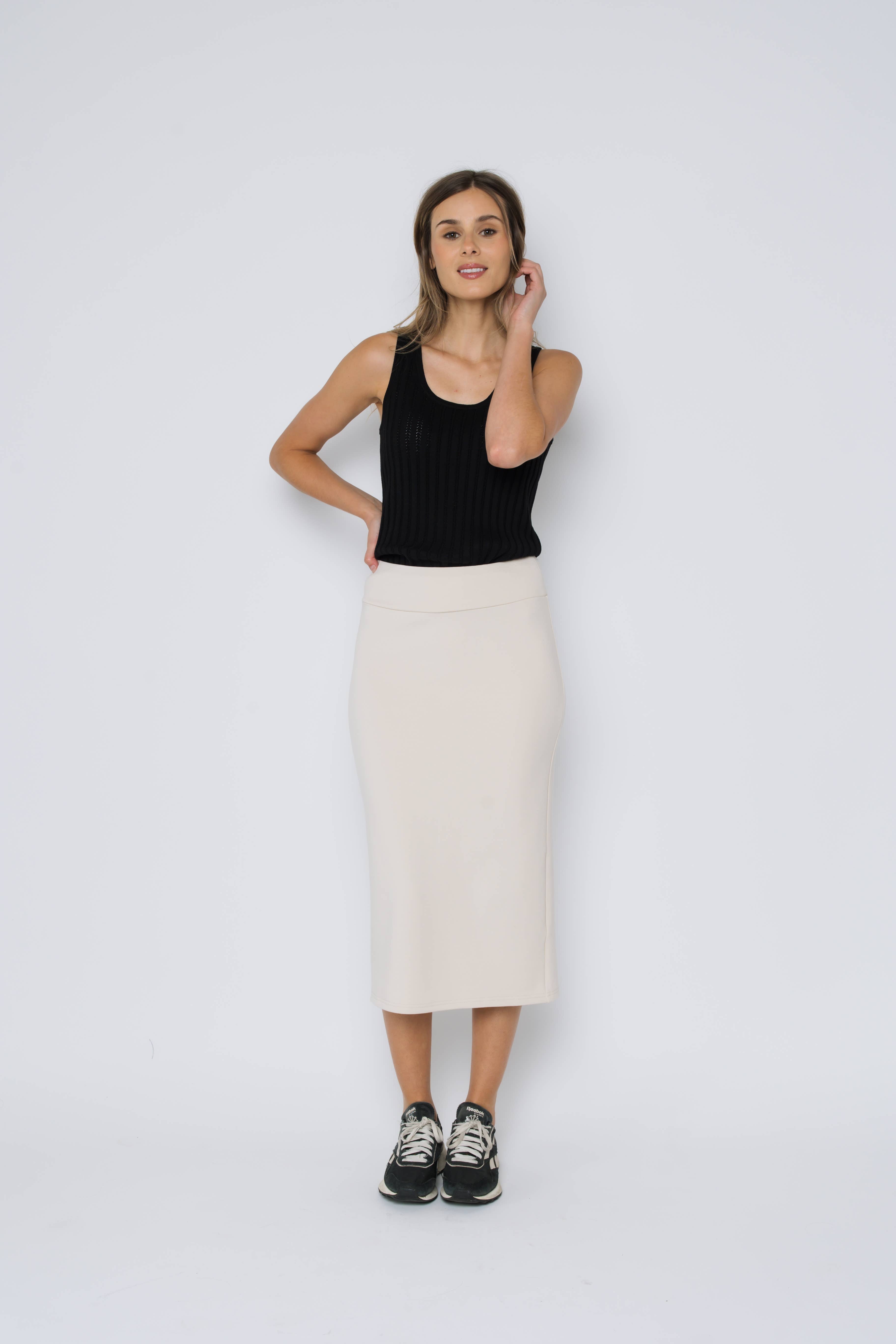 ORB - Vente Jupe – femme - Jupe midi en polaire Erin-Luxe1