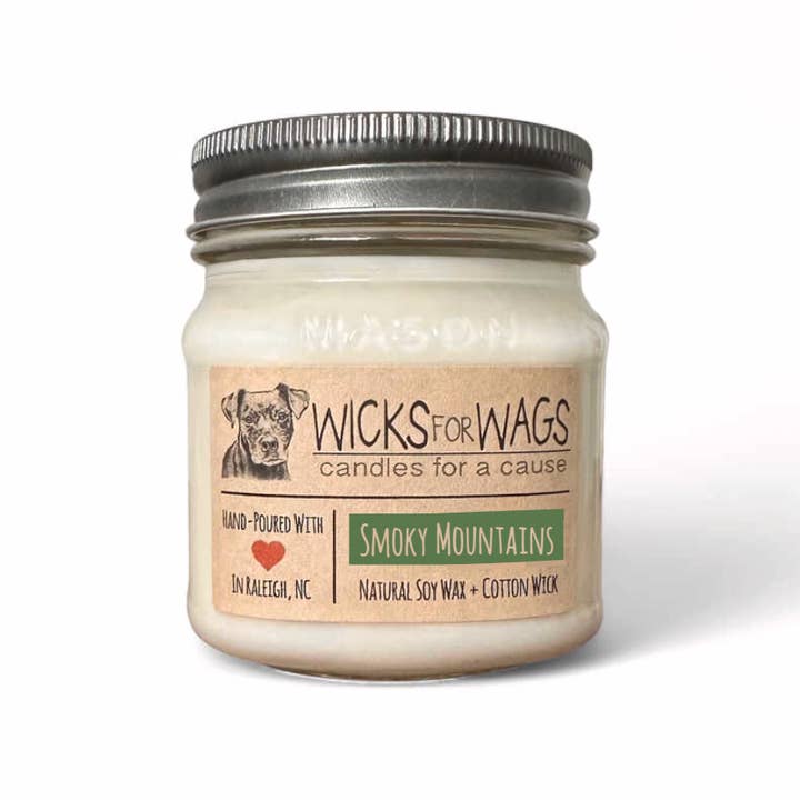 Vela de soja Montañas Humeantes | 8 oz | Parte de los beneficios se dona para venta al por mayor de Wicks for Wags