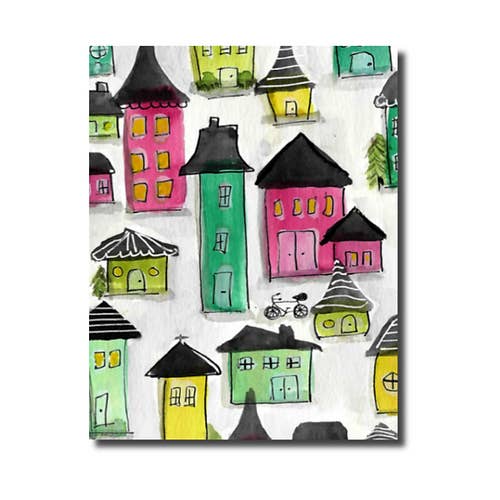 Cartão de nota em branco The Village por atacado de Gem Garden Arts