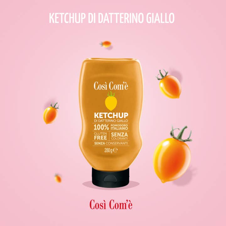 Wholesale Italian Food - Wholesale Ketchup - Così Com'è, Italian Yellow Tomatoes Ketchup, 9.88 oz