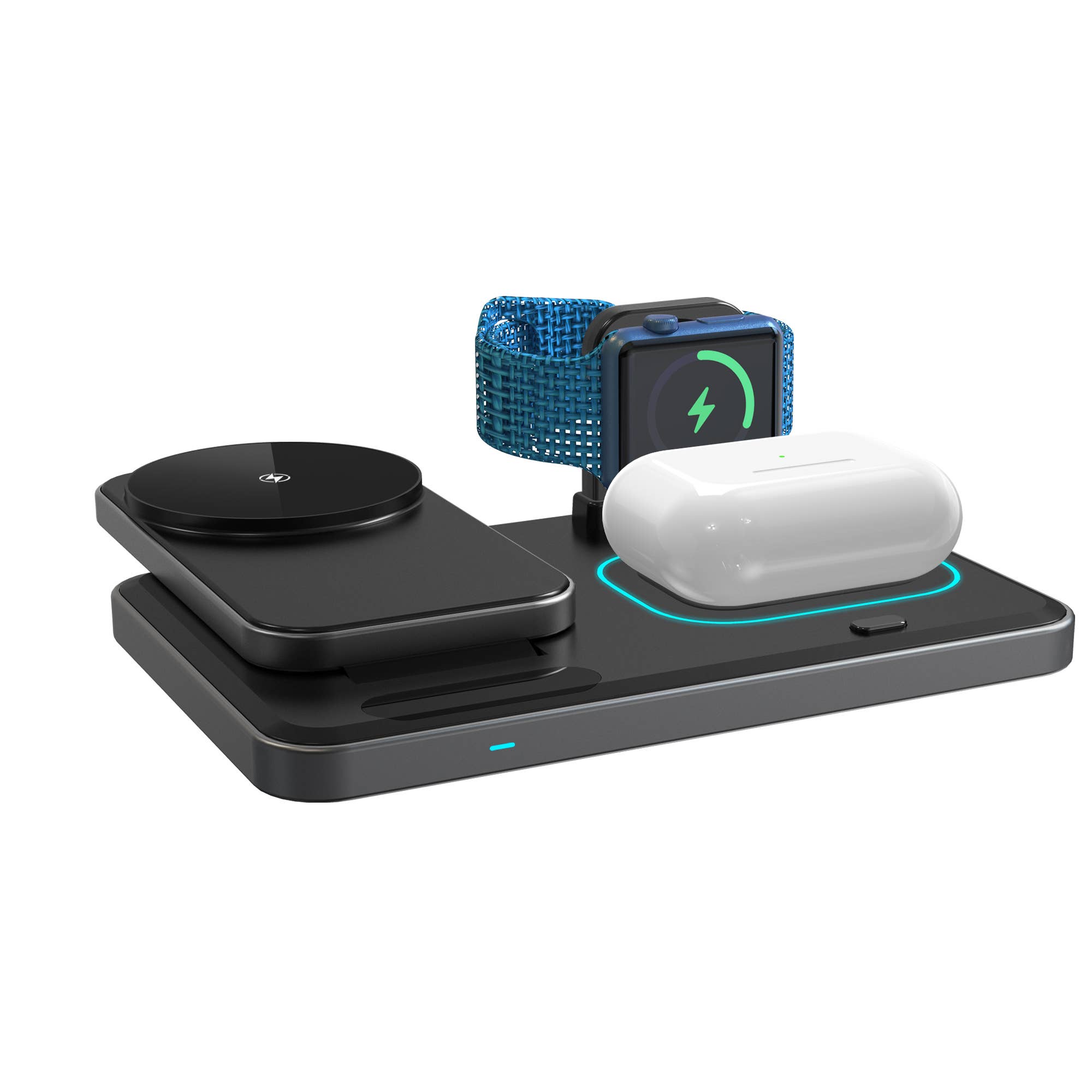 LAX Gadgets - Wholesale Charger - Flat Folding 3-in-1 Fast Wireless Charger -Retail Packaging15