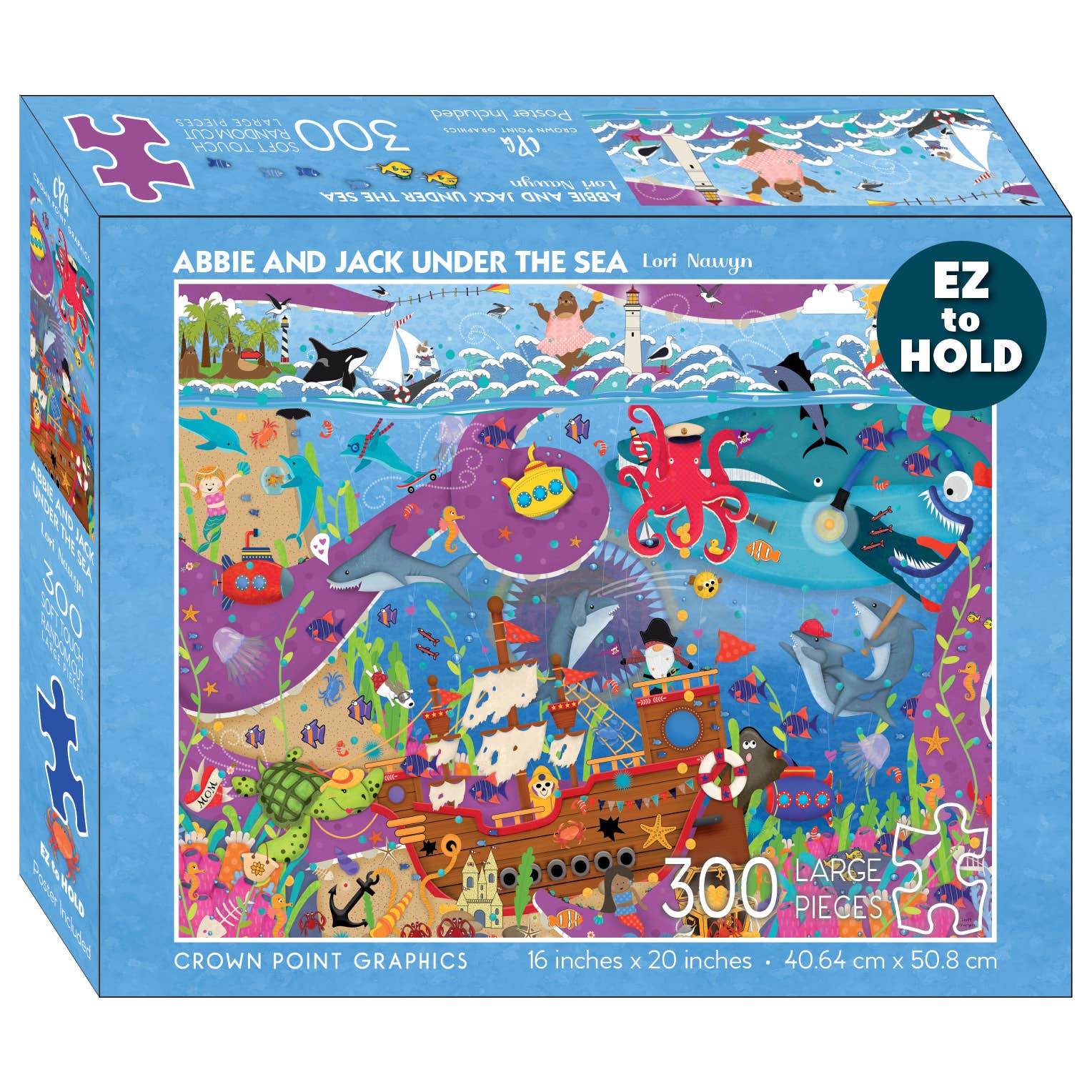Crown Point Graphics - Wholesale Puzzle - Kids - Abbie and Jack Under the Sea - 300 Piece Jigsaw Puzzle1