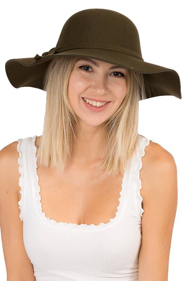 Cap Zone - Wholesale Fedora - Women's - Floppy Sun Hat with Bowknot Wide Brim Felt Hat6