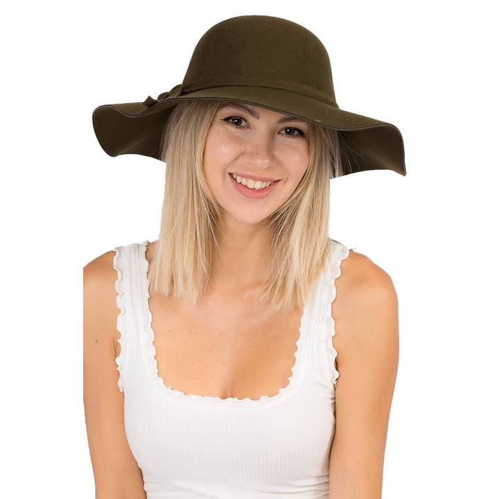 Cap Zone - Wholesale Fedora - Women's - Floppy Sun Hat with Bowknot Wide Brim Felt Hat6