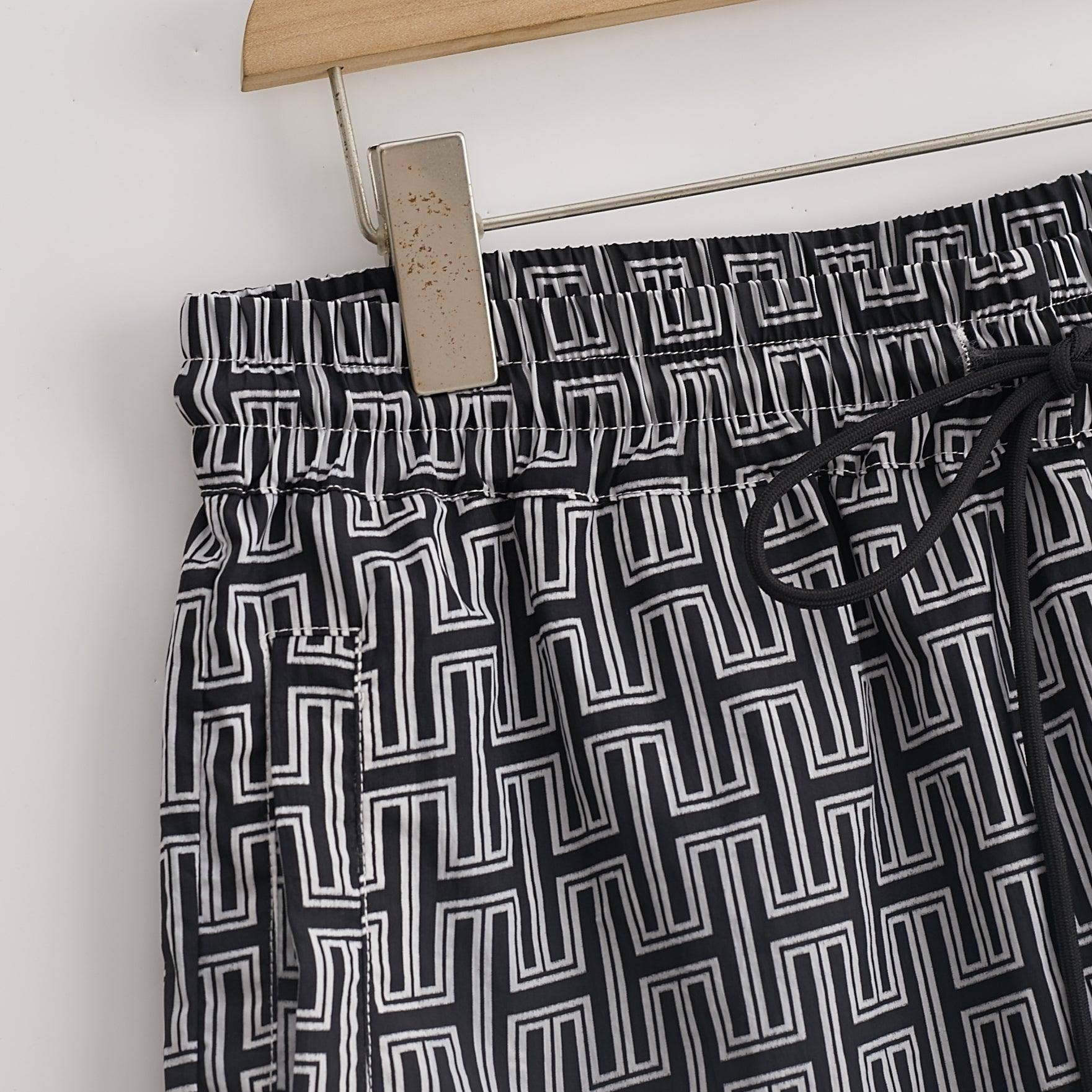 Hugh & Main - Wholesale Shorts - Women's - Black Monogram Shorts1