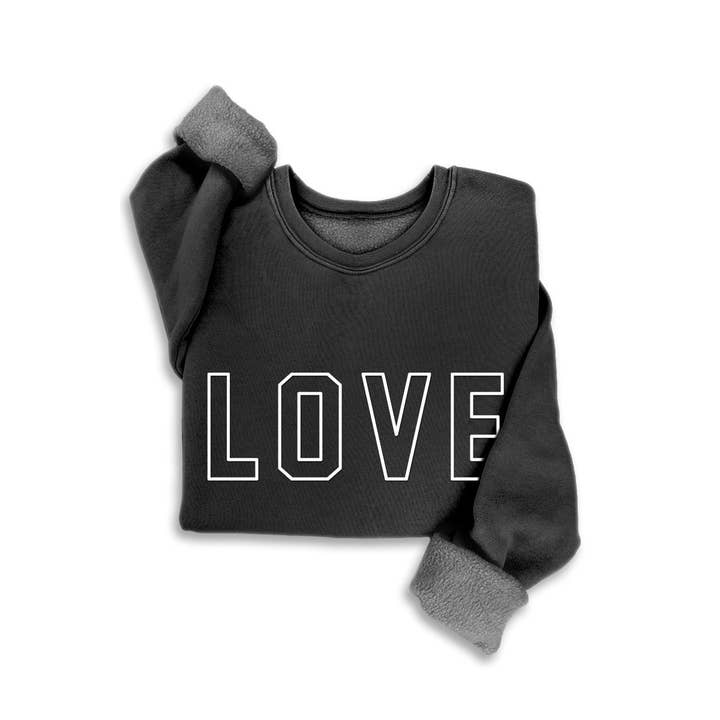 HRTandLUV - Wholesale Graphic Sweatshirt - Women's - LOVE PUFF PRINT MINERAL SWEATSHIRTS
