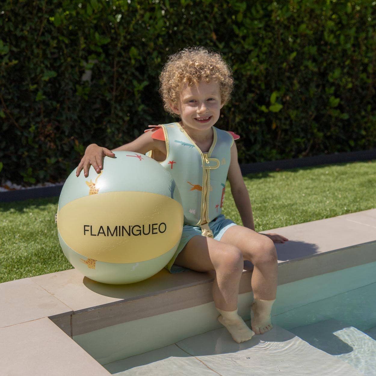 Flamingueo - Wholesale Beach Accessories - Green printed JUNGLE ball7