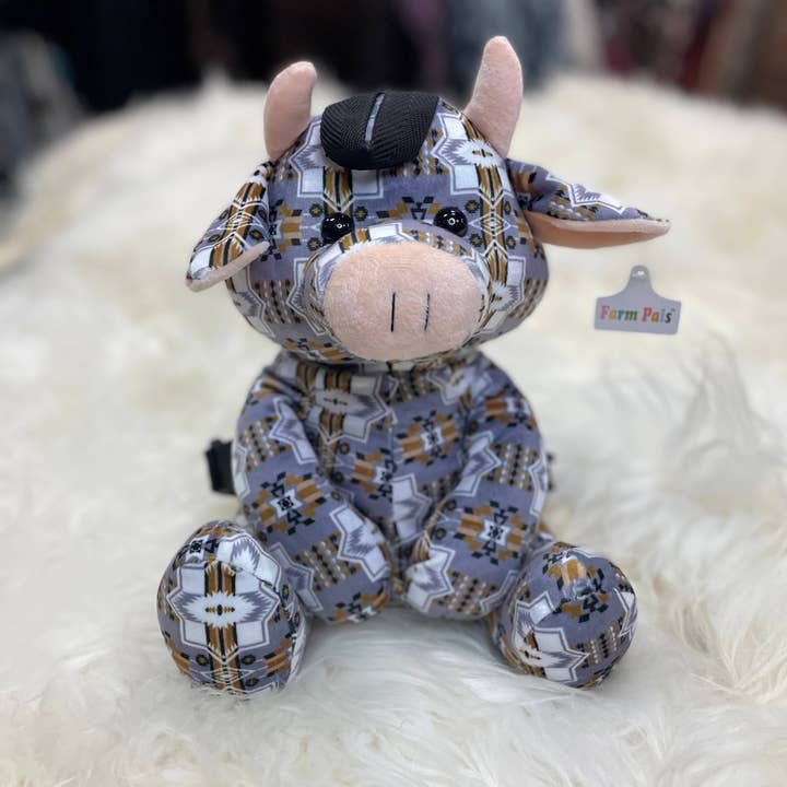 Ccrafts Crafty Creations – wholesale Ryggsäck - Barn – Cow Plysch Ryggsäck - Farm Pals: Turkos Cowprint