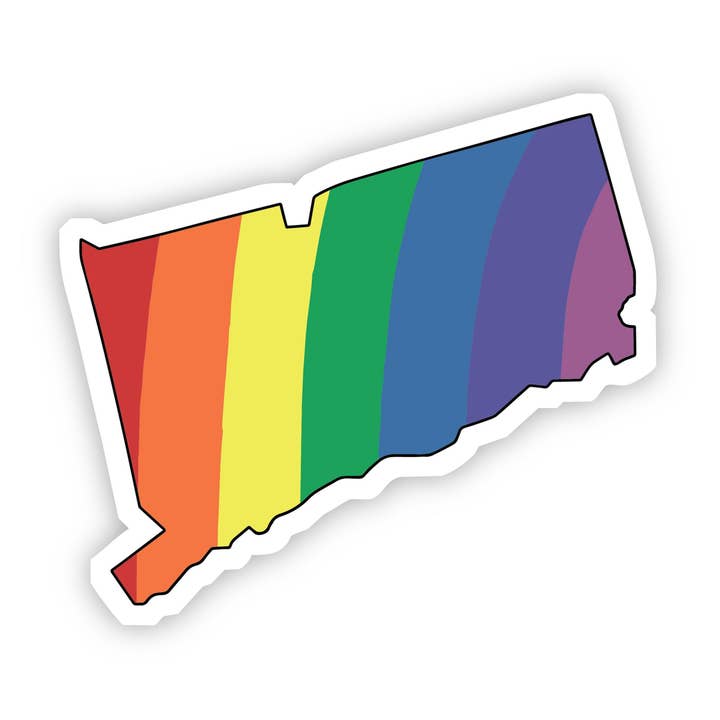 Connecticut Rainbow Sticker for wholesale by Big Moods