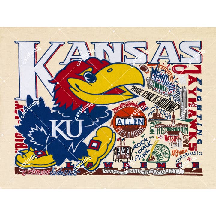 Kansas, University of Collegiate Fine Art Print for wholesale by catstudio