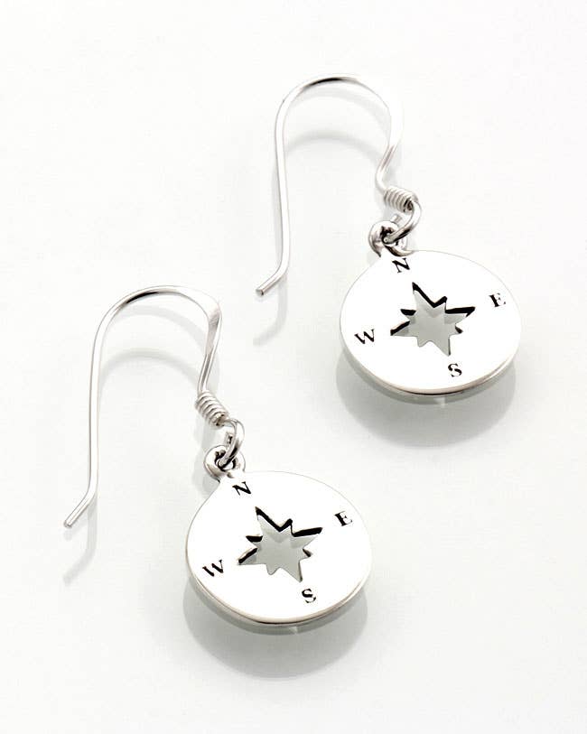 El Expreso de Oriente - Wholesale Dangle Earrings - Rosa De Los Vientos De Pla Pendant